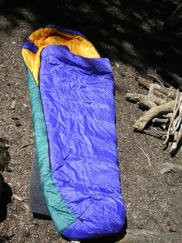 Mummy-shaped sleeping bag illustrating sleeping bag rental in El Chaltén